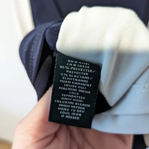 Lauren by Ralph Lauren Navy Ruched Bodycon Midi Dress Formal Office Cocktail - Picture 5 of 5